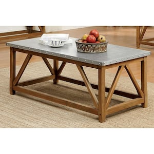 Violima 49 in. Natural Tone Rectangle Iron Coffee Table