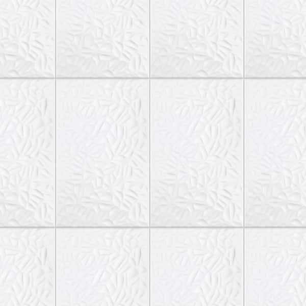 More Petal Glossy White 9-7/8 in. x 15-3/4 in. Ceramic Wall Tile (10.9 sq. ft./Case)
