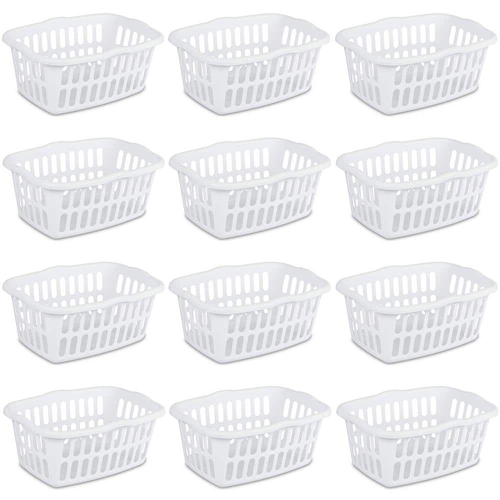 UPC 193802145694 product image for 1.5 Bushel White Rectangular Plastic Laundry Basket Bins (12-Pack) | upcitemdb.com