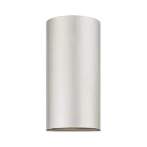 Banbury 10 in. 1-Light Brushed Nickel Dark Sky Outdoor Hardwired ADA Wall Sconce with No Bulbs Included