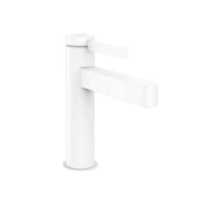 Finoris Single Handle Single Hole Bathroom Faucet in Matte White