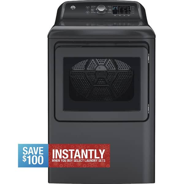 7.4 cu. ft. vented Front Load Gas Dryer in Diamond Gray with Sensor Dry