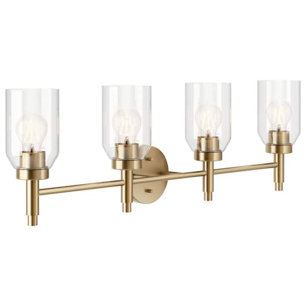 KICHLER Madden 34 in. 4-Light Champagne Bronze Modern Bathroom Vanity ...