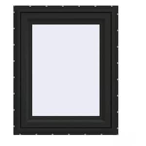 24 in. x 30 in. V-4500 Series Black FiniShield Vinyl Picture Window w/  Low-E 366 Glass
