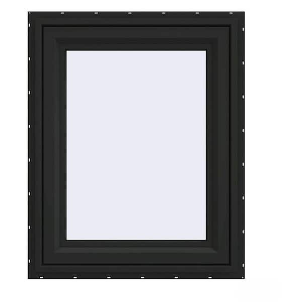 JELD-WEN 24 in. x 30 in. V-4500 Series Bronze FiniShield Vinyl Right-Handed Casement Window with Fiberglass Mesh Screen
