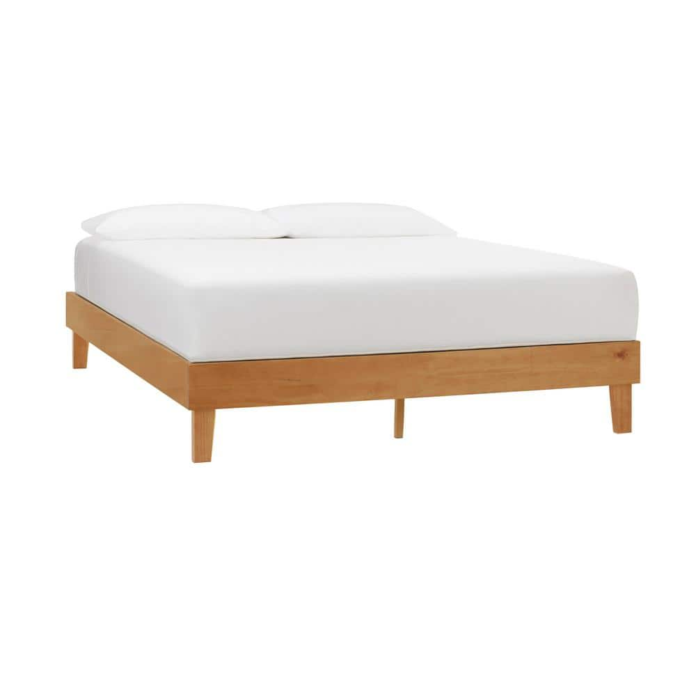 Honey oak store platform bed