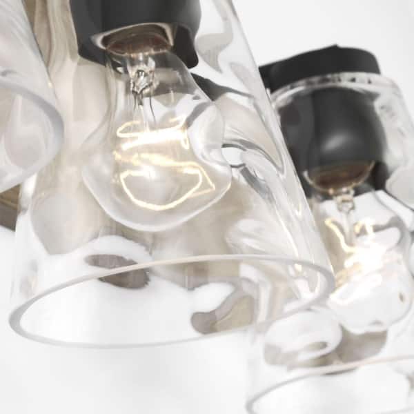 Generation Lighting - Dunton 31 in. W x 7.5 in. H 4-Light Midnight Black Dimmable Bathroom Vanity Light with No Bulbs Included