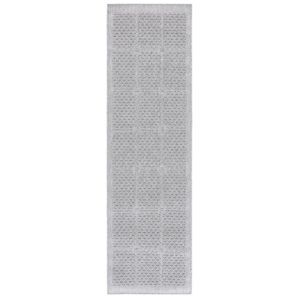 Milos Gray 2 ft. x 8 ft. High-Low Geometric Border Indoor/Outdoor Runner Rug price history on PriceWatchPro