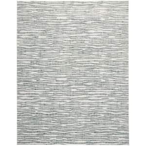 Gray Green and Ivory 2 ft. x 3 ft. Striped Area Rug