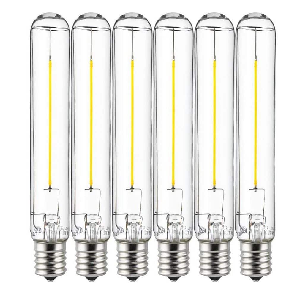 25-Watt Equivalent T6.5 Non-Dimmable, E17 Base, ETL Listed Edison Tubular LED Light Bulb in Warm White 2700K (6-Pack) price history on PriceWatchPro