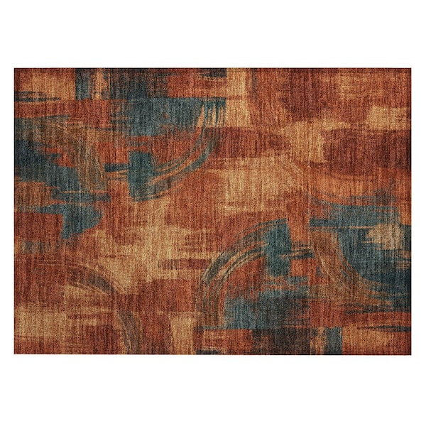 Chantille Machine Washable Indoor/Outdoor Abstract ACN2948 Rust 2 ft. x 3 ft. Accent Rug