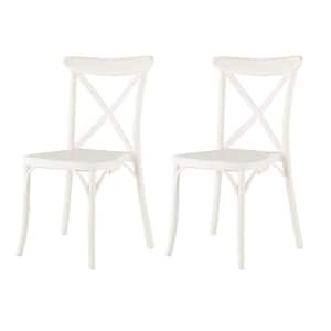 Stackable X White Dining Chair (Set of 2)