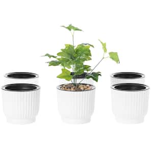 Plastic White Flower Pot Self Watering Planter (6-Pack)