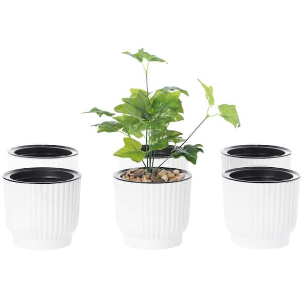 Pack of 3 White Strong Self-watering Wall Floating Flowerpot Indoor Outdoor 