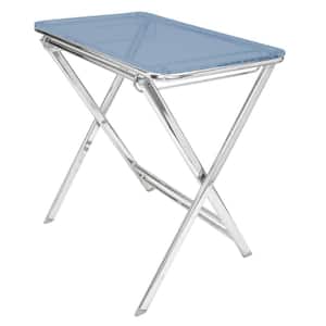Victorian 25 in. Blue Rectangle Acrylic End Side Table