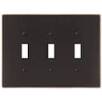 Ansley 3 Gang Toggle Metal Wall Plate - Aged Bronze