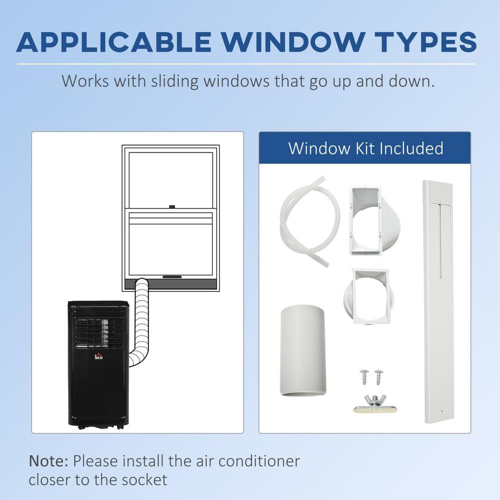 Compact Black 8000 BTU Portable Air Conditioner with Remote