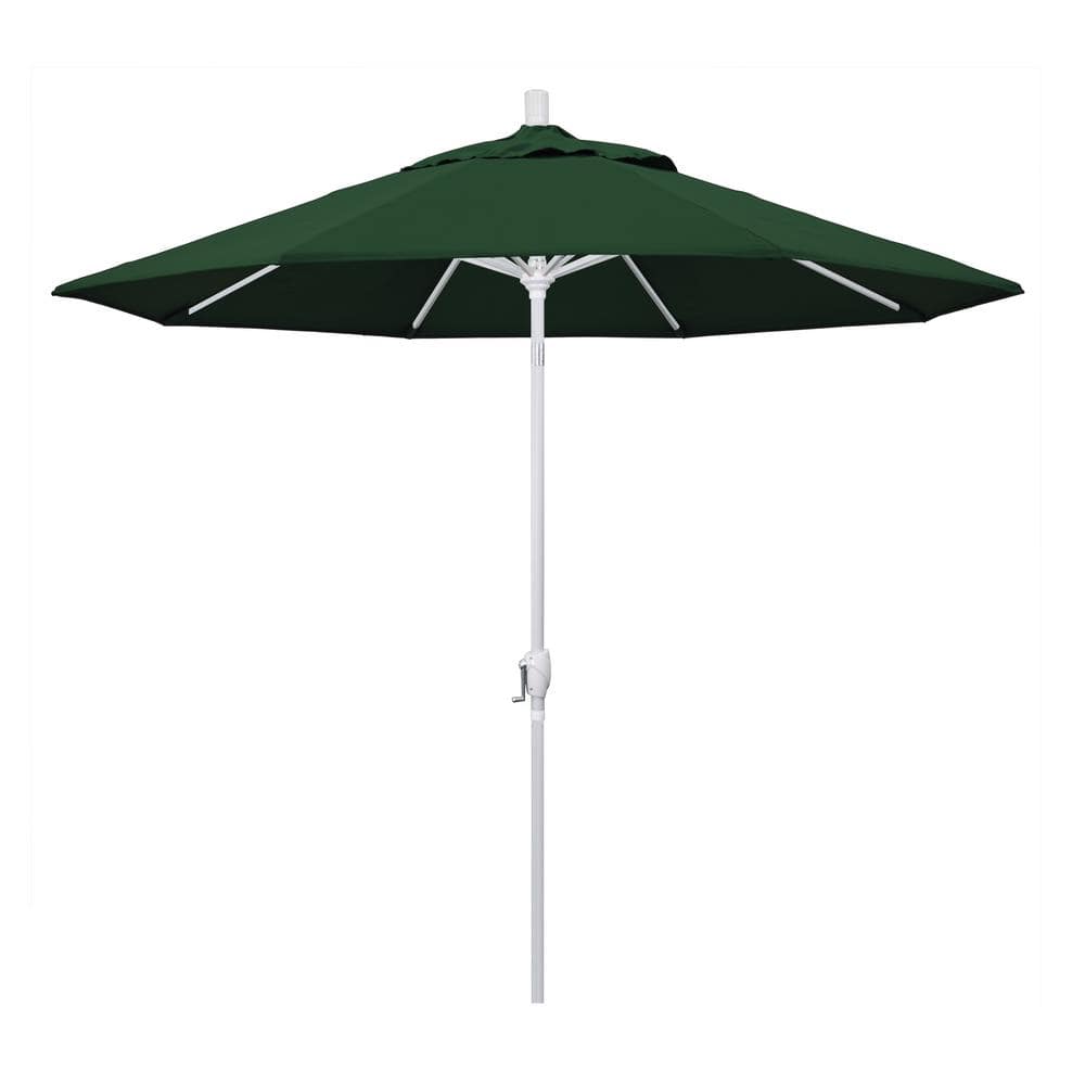 9 ft. Matted White Aluminum Market Patio Umbrella Push Tilt in Hunter Green Pacifica price history on PriceWatchPro