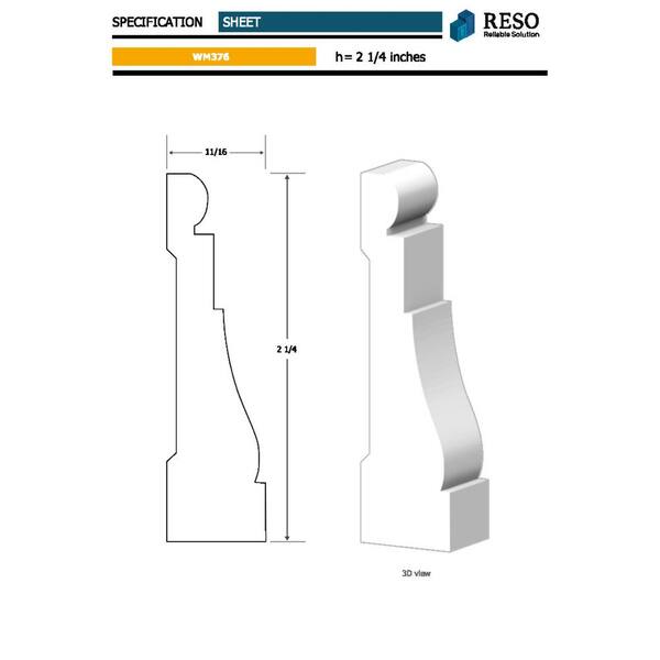 RESO RMC 376 11/16 in. D x 2-1/4 in. W x 99 in. L Primed Pine Finger-Joined Casing Moulding 20-Piece 160 ft. Total