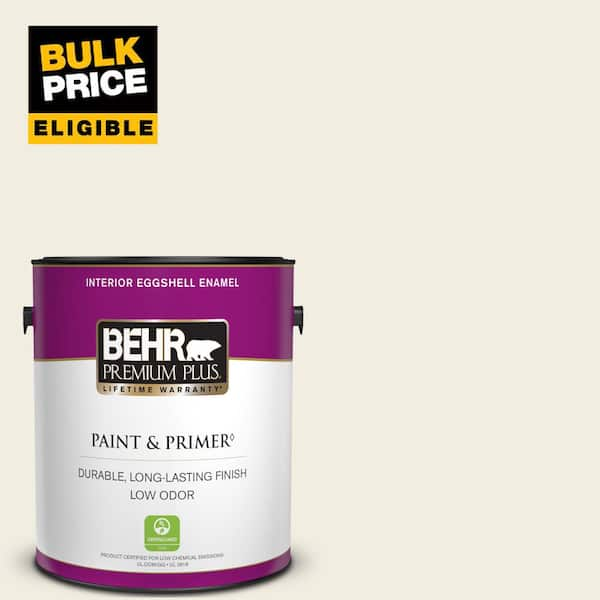 BEHR PREMIUM PLUS 1 gal. Designer Collection #DC-003 Blank Canvas Eggshell Enamel Low Odor Interior Paint & Primer