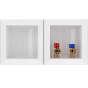 Laundry Mate 1/2 in. Plastic Drain Box with Brass Valve in Retail Packaging