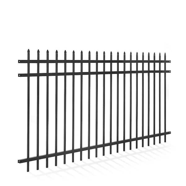 Fencer Wire 4 ft. x 8 ft. Heavy-Duty Steel Spaced Bar Pointed Pinnacle Metal Fence Panel (Single Panel)