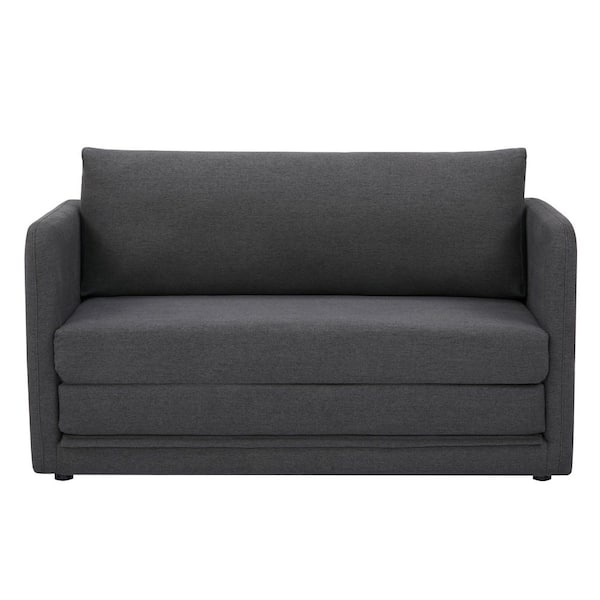 Unbranded Loveseat Sleeper, Convertible Loveseat Sofa Bed, Upholstered Fabric Futon Sofa for Living Room, Charcoal