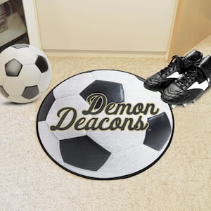 Wake forest Demon Deacons White 2 ft. Round Soccer Ball Area Rug