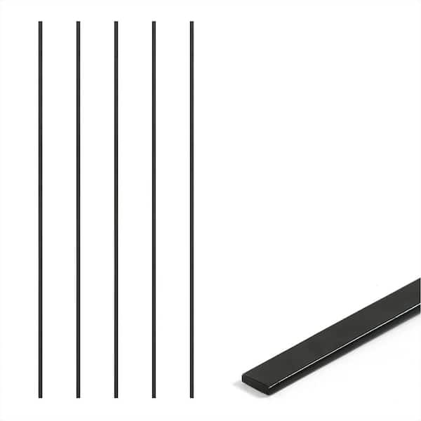 72 in. Chain Link Fence Black Galvanized Steel Flat Tension Bar (Pack of 5)