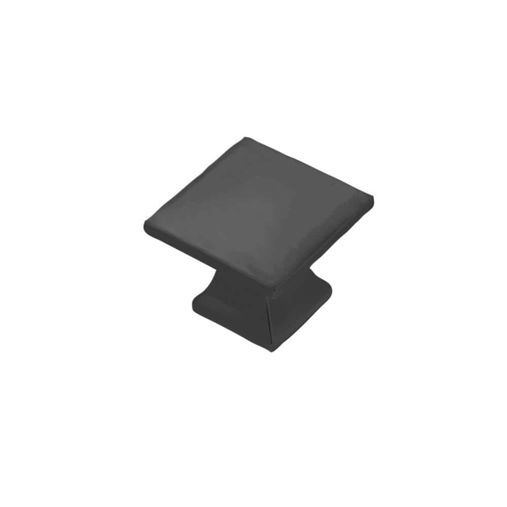 Matte Black Square Modern Cabinet Knob with Mounting Hardware