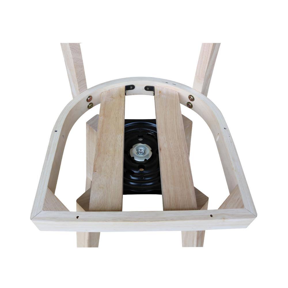 Emily Unfinished Wood Swivel Bar Height Stool