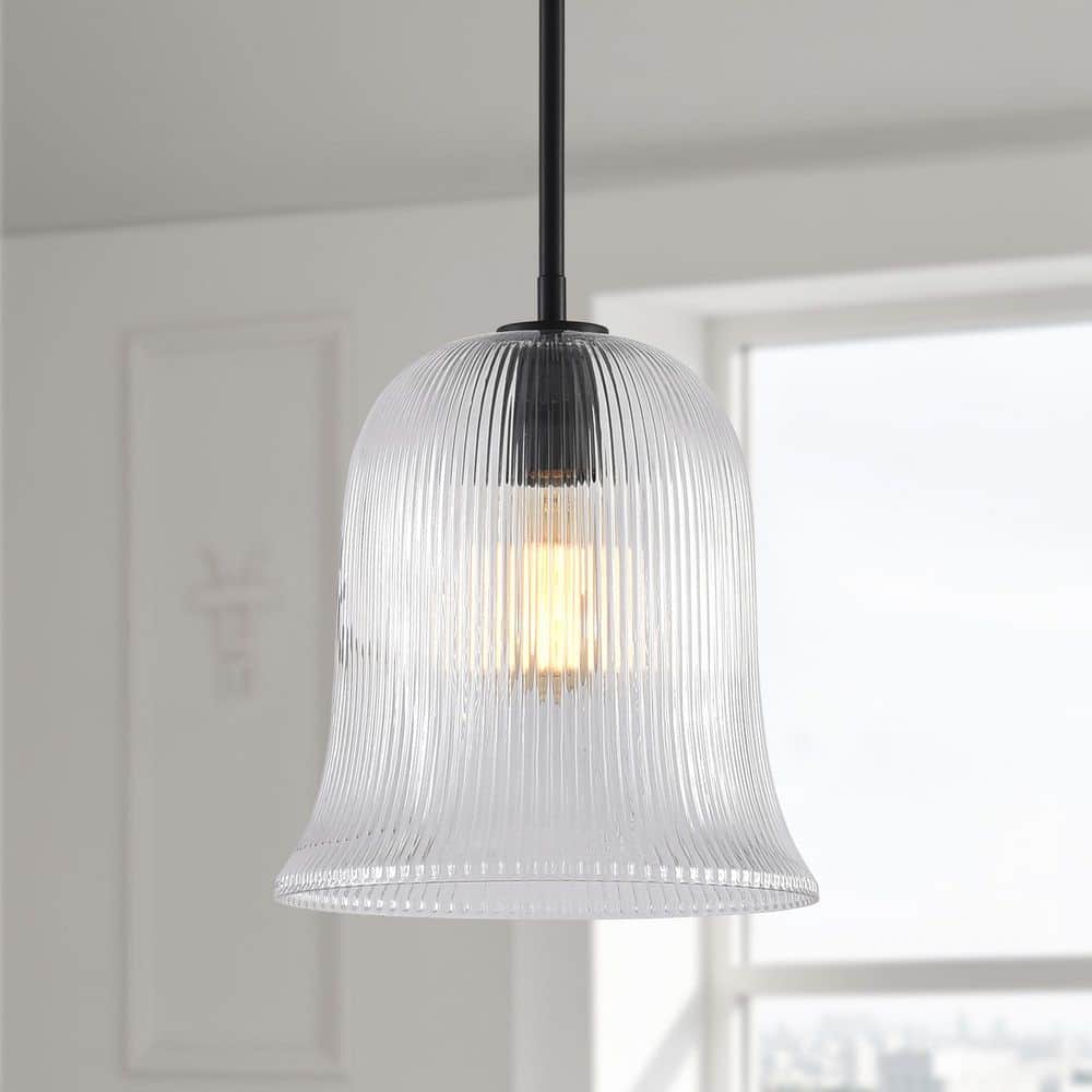 60-Watt 1-Light 11.5 in. Black Modern Island Mini Pendant Light Dining Kitchen Foyer Lighting with Glass Shade price history on PriceWatchPro