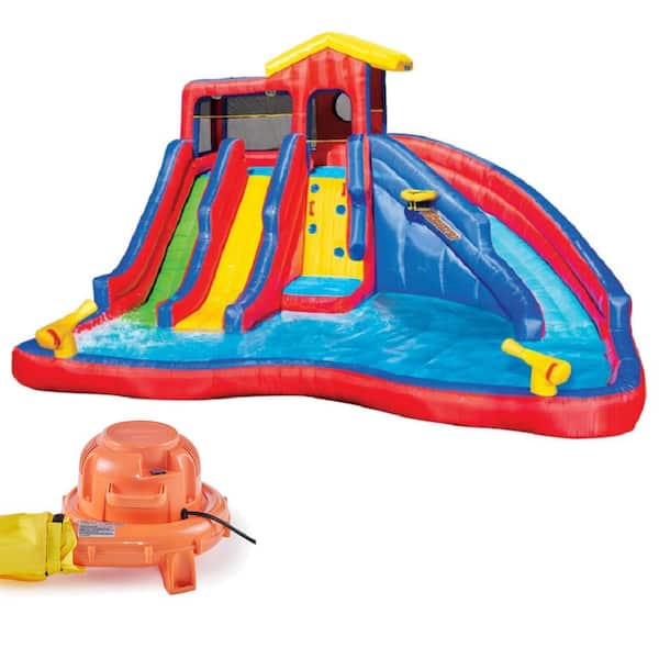BANZAI Multi Polyester Hydro Blast Inflatable Water Slide Aquatic Activity Park Play Center