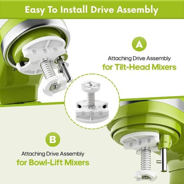 GVODE 2 qt. White Ice Cream Maker Attachment with KitchenAid