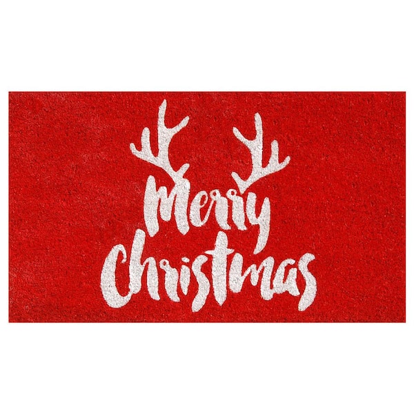 Calloway Mills Christmas Antlers Multi-Colored 17 in. x 29 in. Indoor or Outdoor Doormat