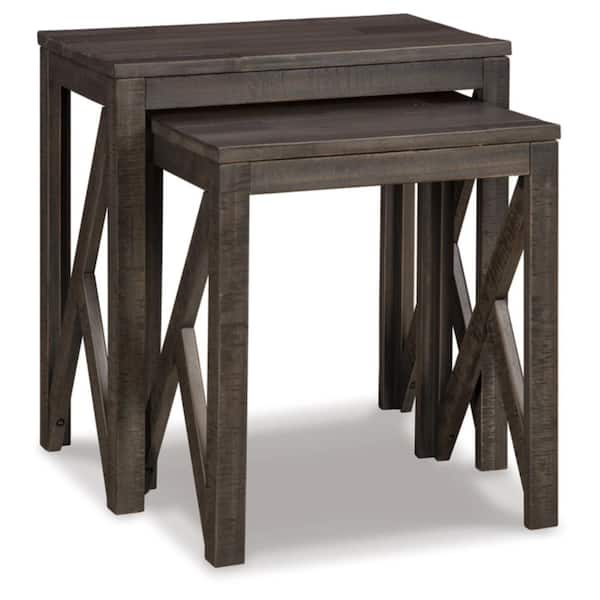 Signature DESIGN BY ASHLEY Emerdale 22 in. Gray Wood Nesting End Table - (Set of 2)