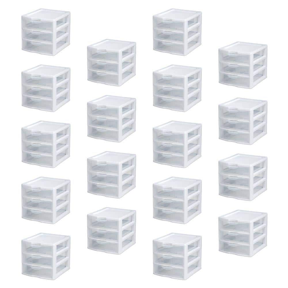 Clear 3 Drawer Storage Box, Small 8.5 X 7.25 X 6.875 2073 Clear