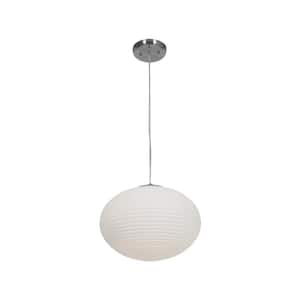 Callisto 2-Light Brushed Steel Shaded Pendant Light with Glass Shade