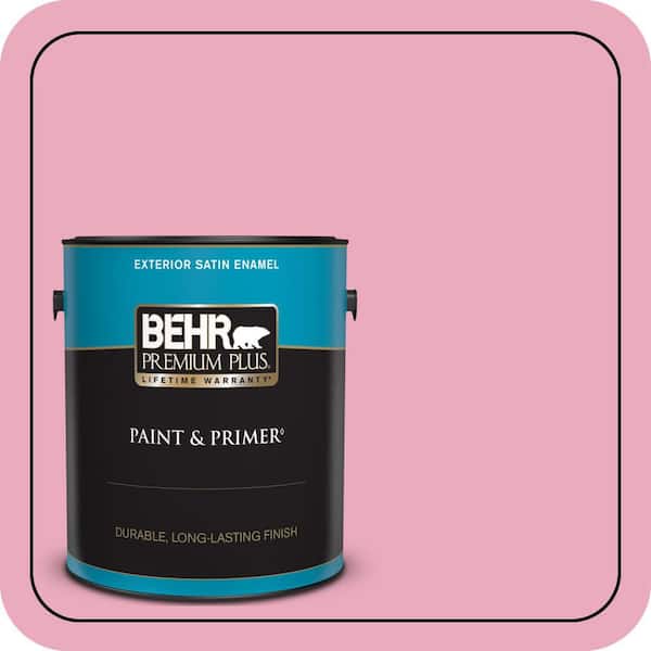 BEHR PREMIUM PLUS 1 gal. #T11-14 Kawaii Satin Enamel Exterior Paint & Primer