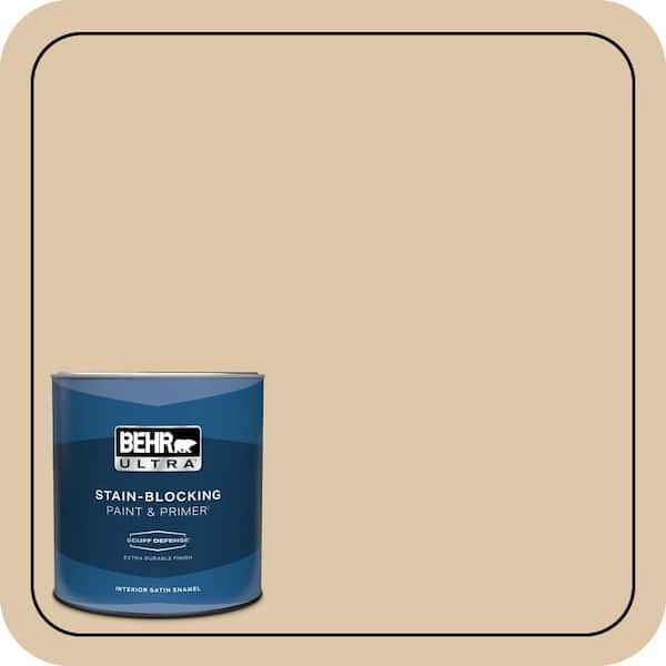 BEHR ULTRA 1 qt. #PPU4-13 Sand Motif Extra Durable Satin Enamel Interior Paint & Primer