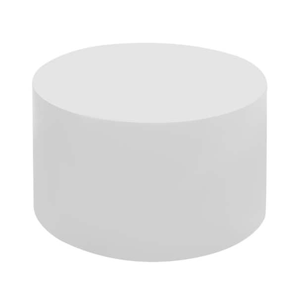 YIYIBYUS 19.68 in. x 11.81 in. White Round Metal Iron Decorative Stand Round Display Pedestal Stand Sculpture Display Stand