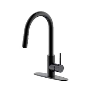 Single Handle Dual Spray Push Button Mode Kitchen Faucet with Pull Down Sprayer Head, Oil Rubbed Bronze