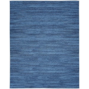 Washables Blue 5 ft. x 7 ft. Abstract Contemporary Area Rug