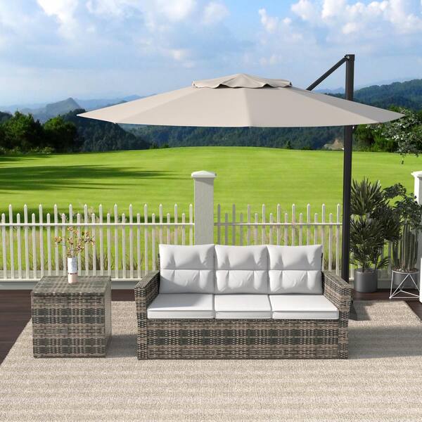 garden sofa set with parasol