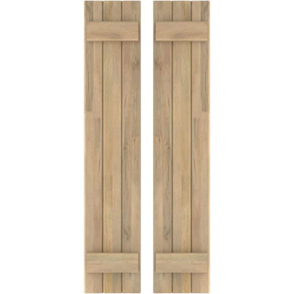 10-1/2-in W x 61-in H Americraft 3 Board Exterior Real Wood Joined Board and Batten Shutters Unfinished price history on PriceWatchPro