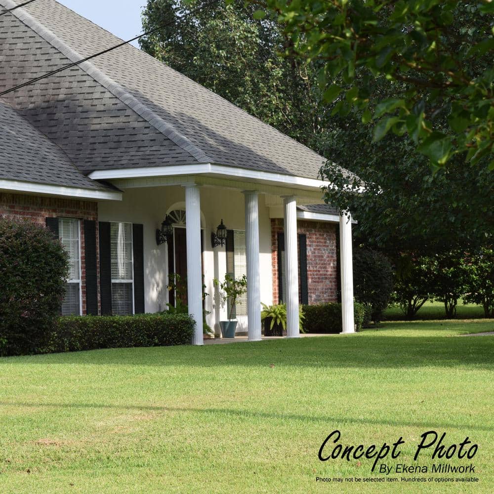 9' Gloss White Powder Coat Aluminum Square Column with Capital & Base