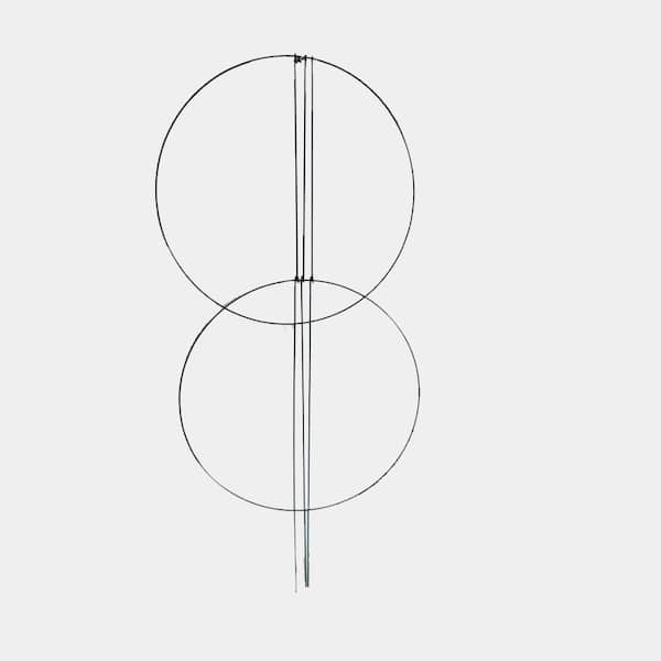 Vigoro 40 in. Double Ring Metal Plant Support