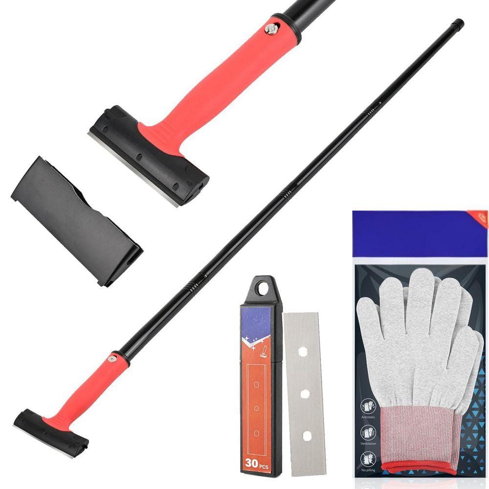 4-Inch Razor Blade Scraper Tool with 16''-58'' Adjustable Long Handle ...