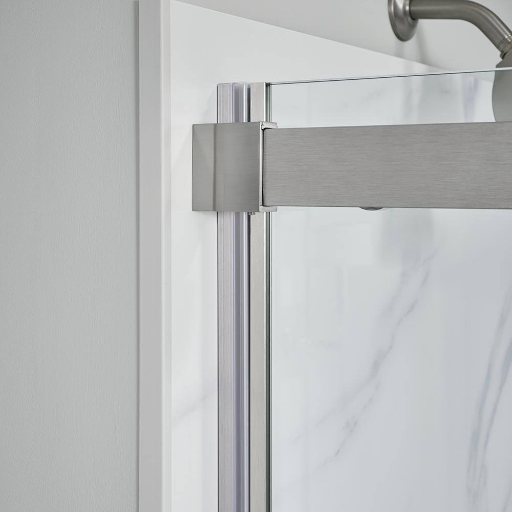 Lagoon Brushed Nickel 59" x 76" Frameless Sliding Shower Door