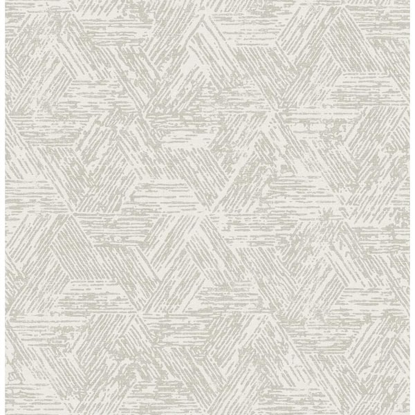 A-Street Prints Retreat Quilted Geometric Grey Nonpasted Non Woven Wallpaper Sample